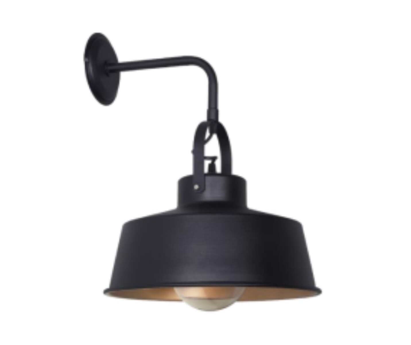 APLIQUE 1L RODEO E27 D33CM NEGRO Y DORADO 