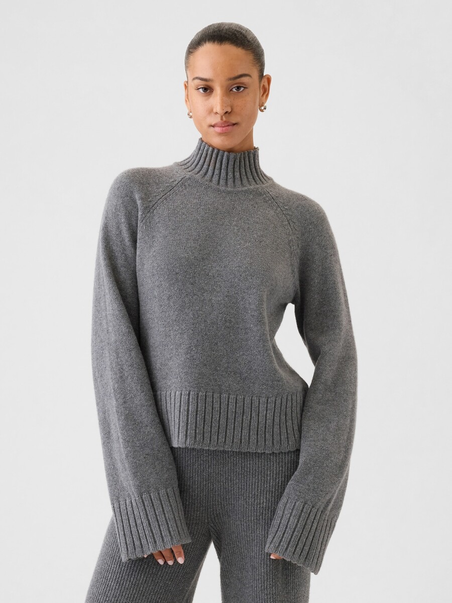 Buzo Polera Cashsoft Mujer - B50 Charcoal Heather 