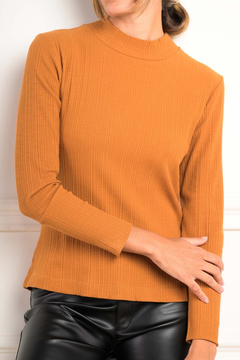 Polera Algodón Texturado Caramelo