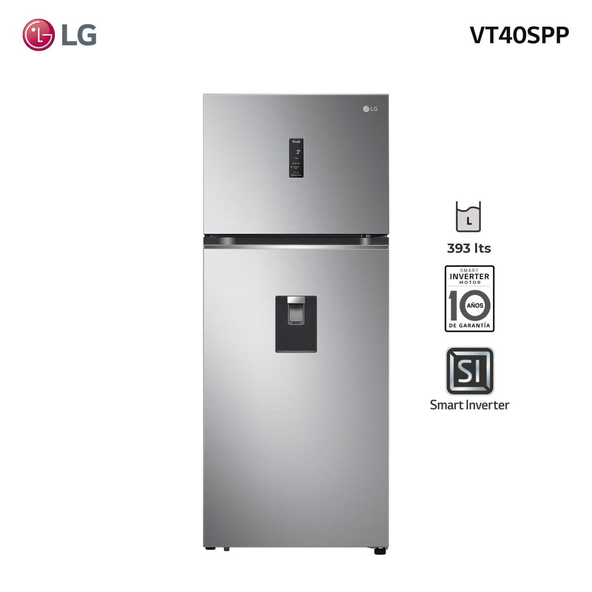 REFRIGERADOR LG - 393L GRIS VT40SPP 