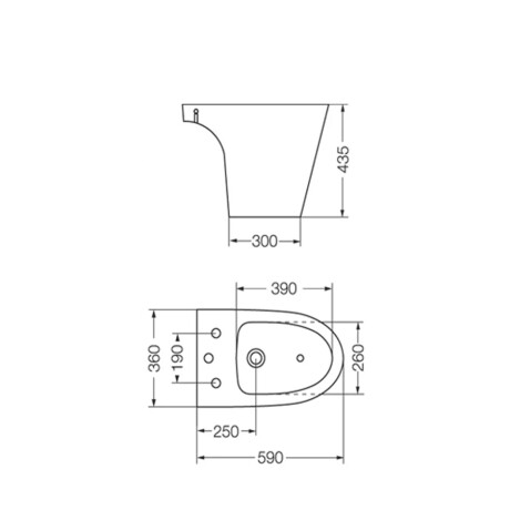 BIDET PIEZA LINEA MARINA COLOR BLANCO LOZA SANITARIA BAÑO 000