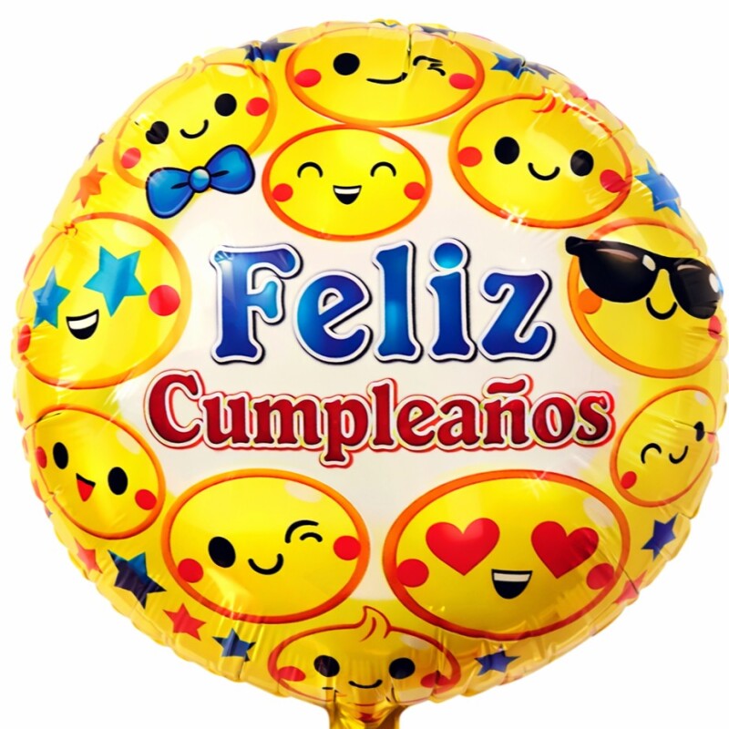 Globo Metalizado Feliz cumpleaños Emoji Globo Metalizado Feliz cumpleaños Emoji