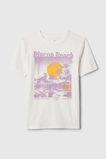Remera Gràfico Manga Corta Niño New Off White Opt1