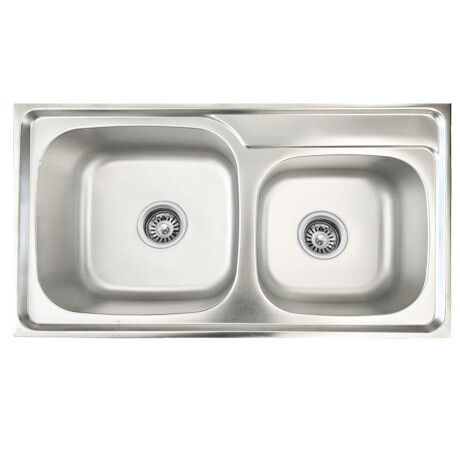 PILETA Y MEDIA SATINADO DE ACERO INOXIDABLE 78X42X22 PARA COCINA 000