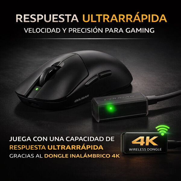 Mouse Gamer Cougar Revenger Pro 4k Inalámbrico MOUSE COUGAR REVENGER PRO 4K BLACK WIREL