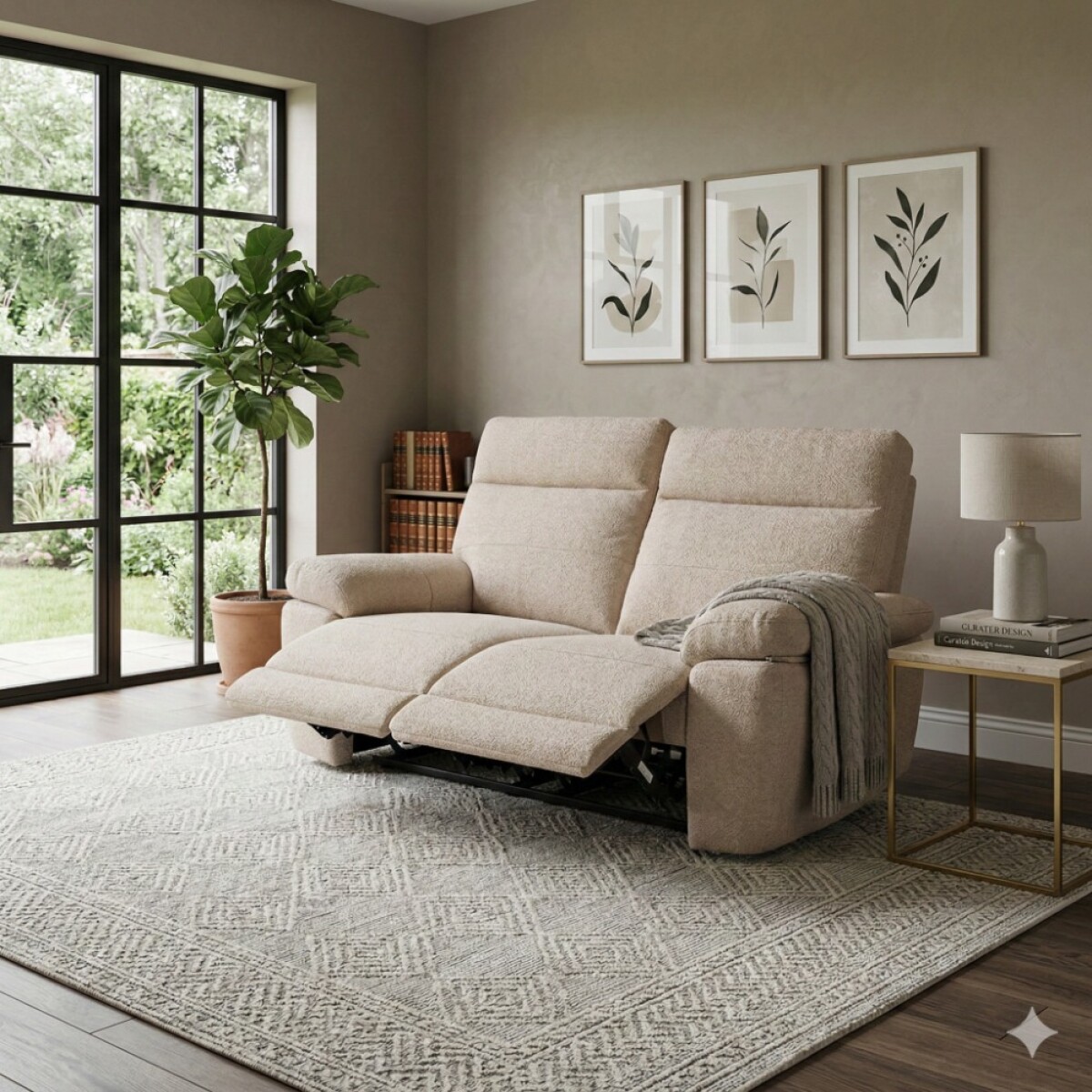 SOFA RECLINER ELECTRICO 3 CUERPOS BEIGE 2517 