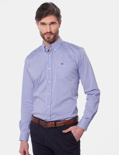 CAMISA SPORT A CUADROS Azul