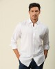 Camisa Lino Algodón Manga Larga Blanco