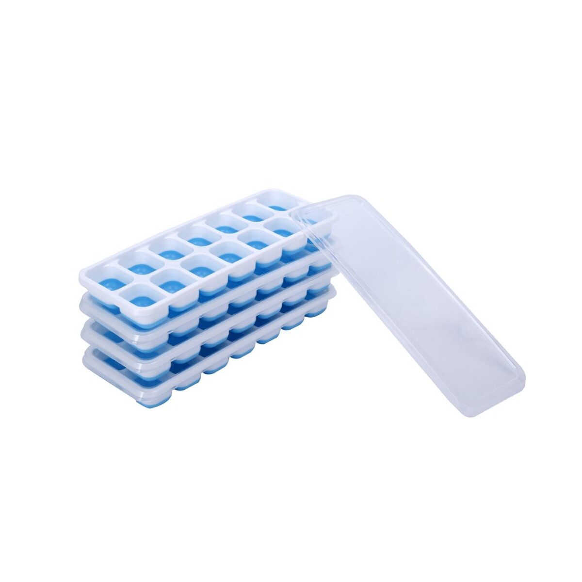 Cubeteras Base Silicona Azul y tapa (Set x 4) 