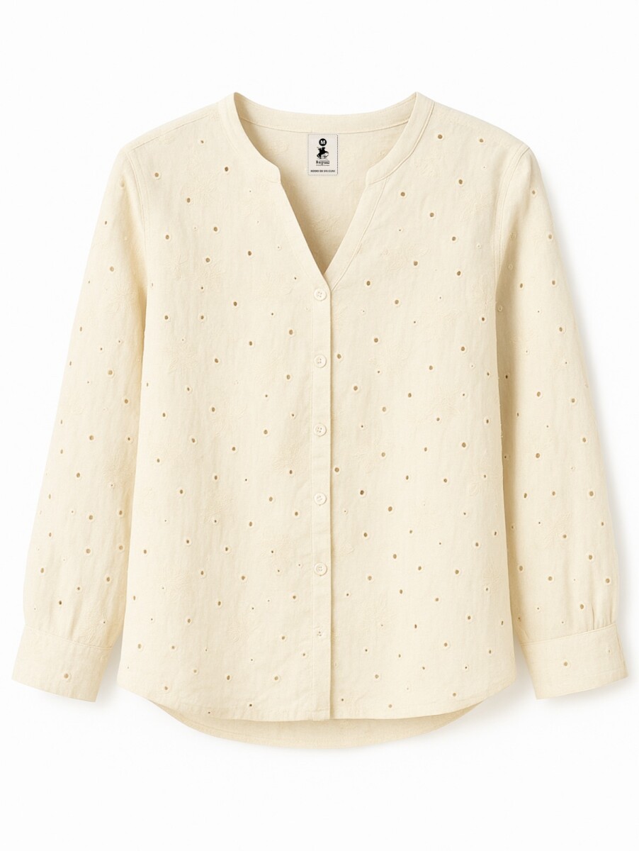 Blusa Lino Bordado - Arena 