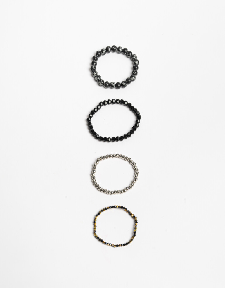 Pulseras Elásticas Sets Canutillos Set De Pulseras Elásticas - Combinacion Bicolor