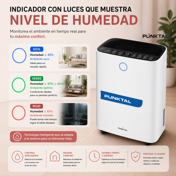 Deshumidificador Punktal Pk-1570 12l DESHUMIDIFICADOR PUNKTAL PK-1570 BLANCO