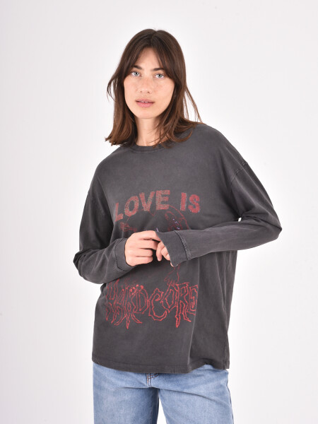 REMERA QUELLA GRIS OSCURO