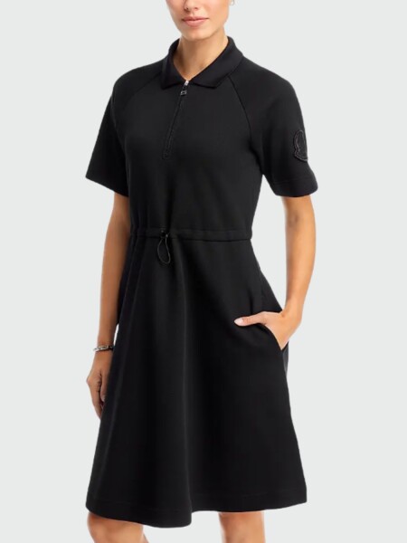 Vestido de algodón con cierre Negro
