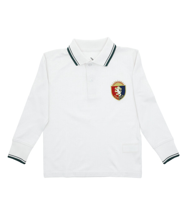 Polo Manga Larga British Blanco