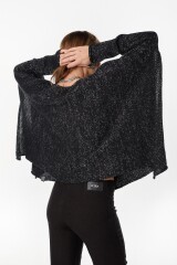 Poncho Misuna Negro Lurex