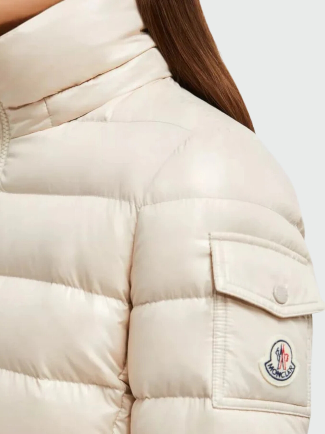Moncler - Campera rellena de plumas con capucha, Badyf Beige Claro