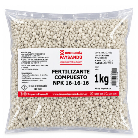 Fertilizante Compuesto NPK 16-16-16 1 Kg