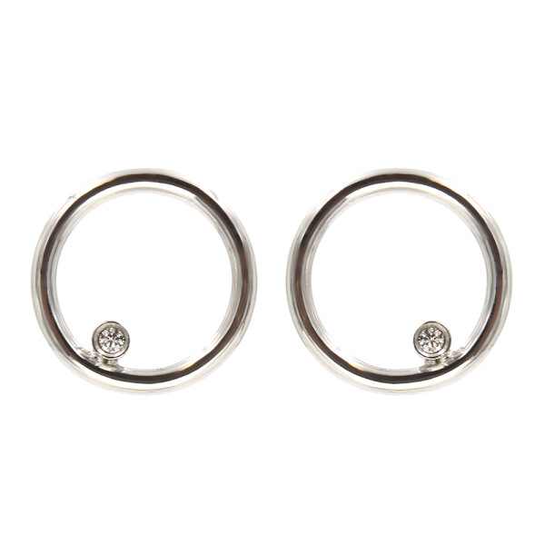 Caravanas Collete de oro blanco 18k con brillante Caravanas Collete de oro blanco 18k con brillante