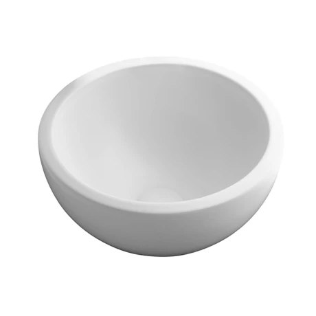 Bacha Circular De Loza Blanca Para Apoyar 35.5 Diá X 16.4 000