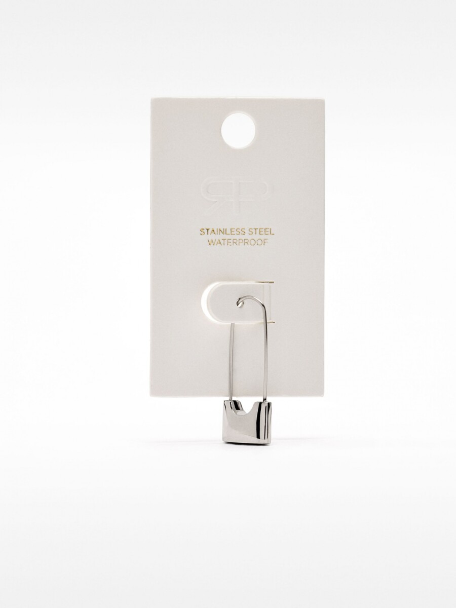 Pendiente Individual De Broche - Acero Inoxidable plateado