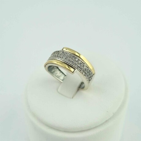 Anillo de Plata 925 con double de Oro 18k y Circonias. Anillo de Plata 925 con double de Oro 18k y Circonias.
