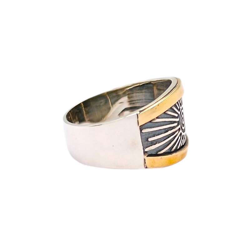 Anillo Sol-Plata y Oro-Sin Piedra-AN5027 sinpiedra
