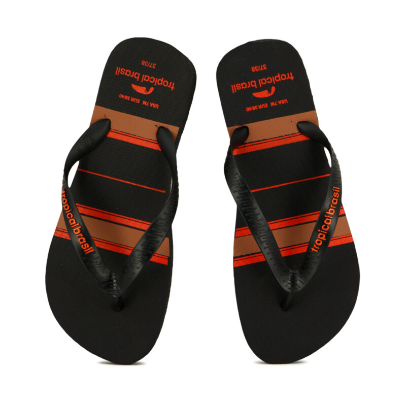 Tropical Brasil Ojota Estampado De Hombre - Negro Negro