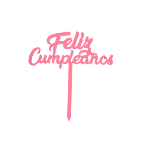 Topper 3D Feliz Cumpleaños Rosado Topper 3D Feliz Cumpleaños Rosado