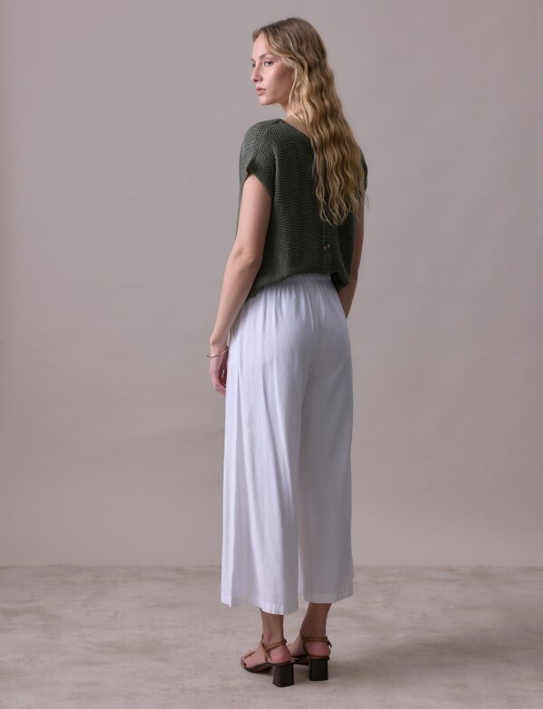 Pantalon Lino Crop CRUDO