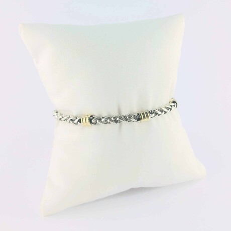 Pulsera de plata 925 y double en oro 18 ktes. Pulsera de plata 925 y double en oro 18 ktes.