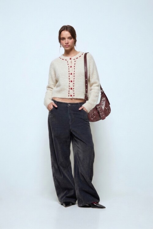 PREVENTA Cardigan buttons beige