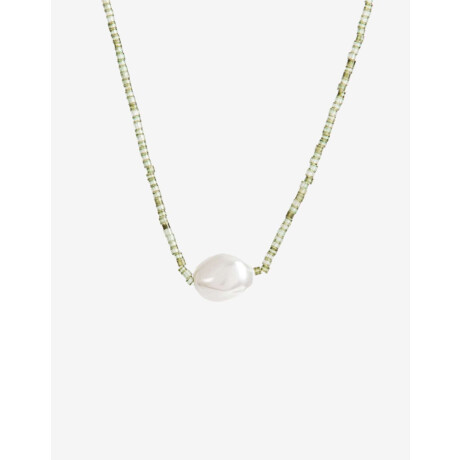 Collar Corto Beads Y Perla Combinacion Multicolor