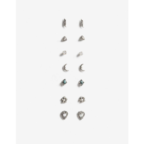 Set Aros Boho Plateado Antique Silver