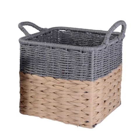 CESTO C/ASAS 31X31X27CM TEJ. CORDON PAPEL NAT/GRIS CESTO C/ASAS 31X31X27CM TEJ. CORDON PAPEL NAT/GRIS