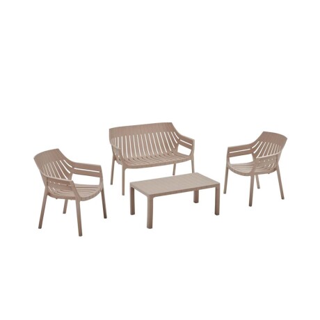 SET DE LIVING EXTERIOR POLIPROPILENO MARRON MILETO