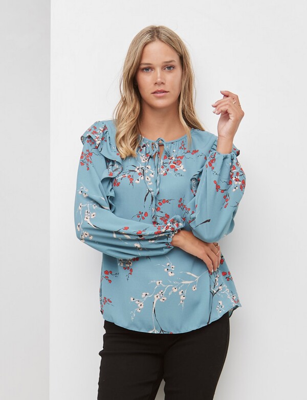 Blusa Volados CELESTE/MULTI