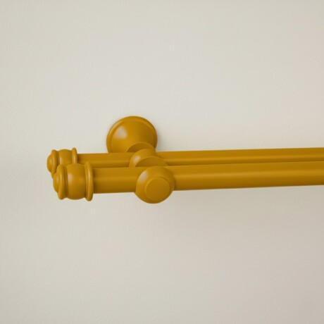 Barrote cortina doble de metal 2,5 m + 3 Soportes MARRON CLARO