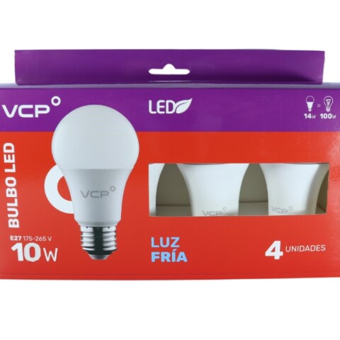 LAMPARA LED BULBO 10W E27 6500K PACK 4 LAMPARA LED BULBO 10W E27 6500K PACK 4