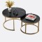 Mesa Auxiliar Circular Doble Chica Negro y Dorado