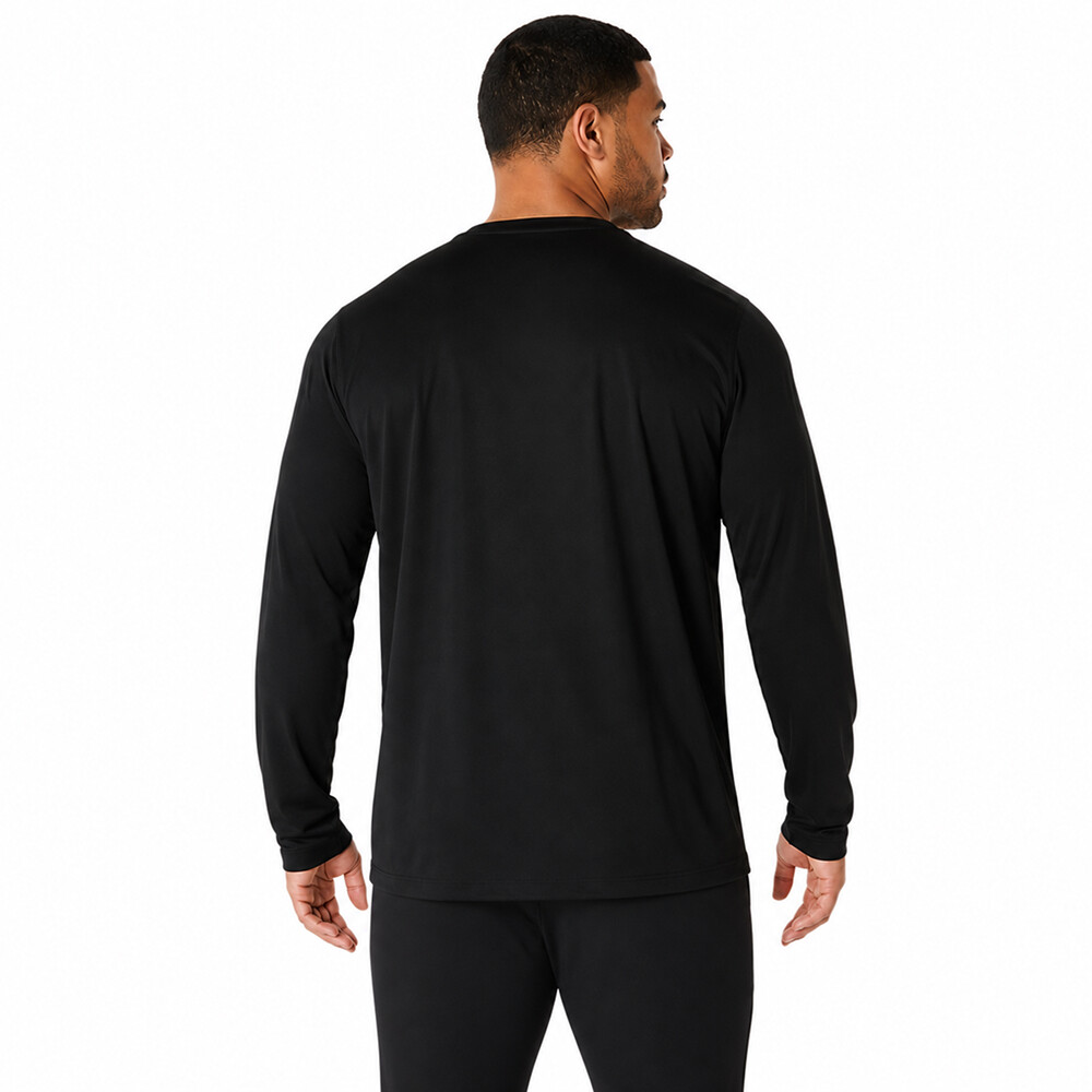 Polo Running Asics Silver LS Top Hombre Performance Black