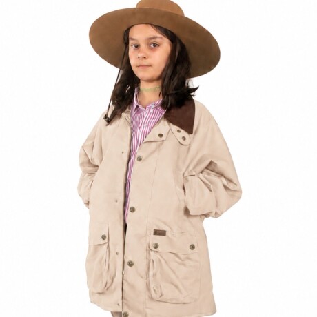 Campera Tipo Encerada Beige