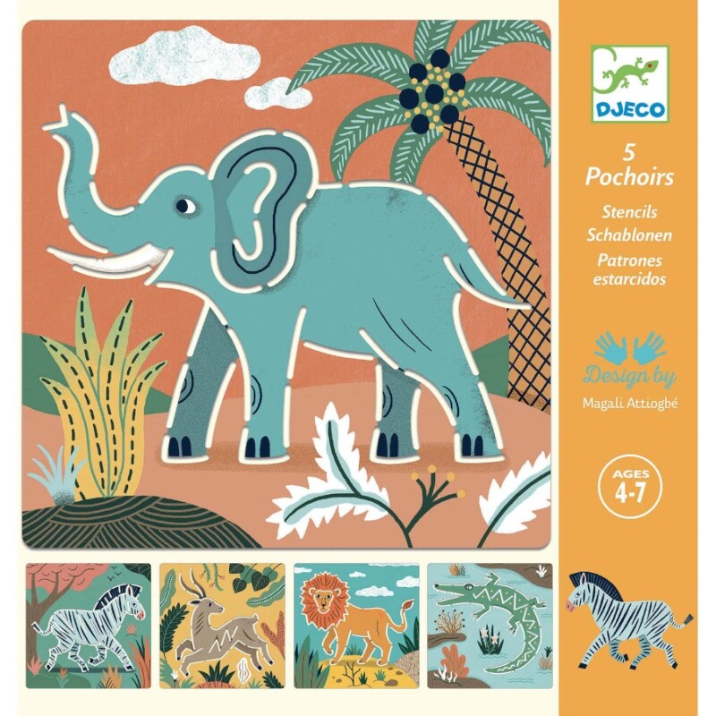Plantillas Animales Salvajes Djeco 5 Unidades Plantillas Animales Salvajes Djeco 5 Unidades