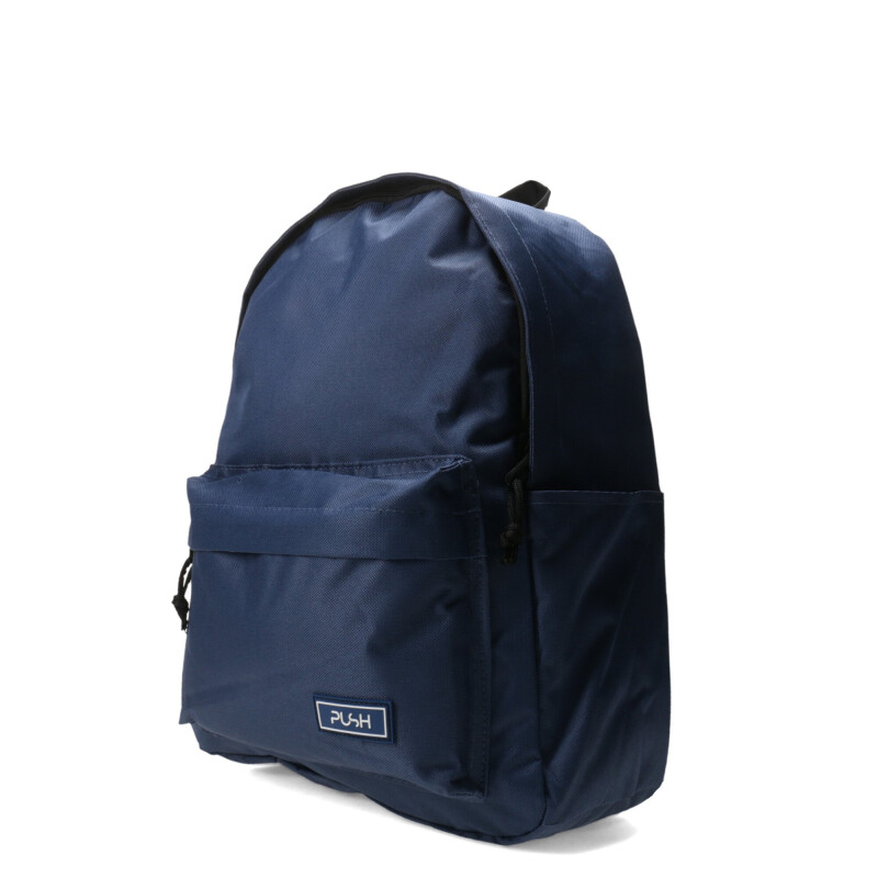 Mochila Push De Tela Azul Marino