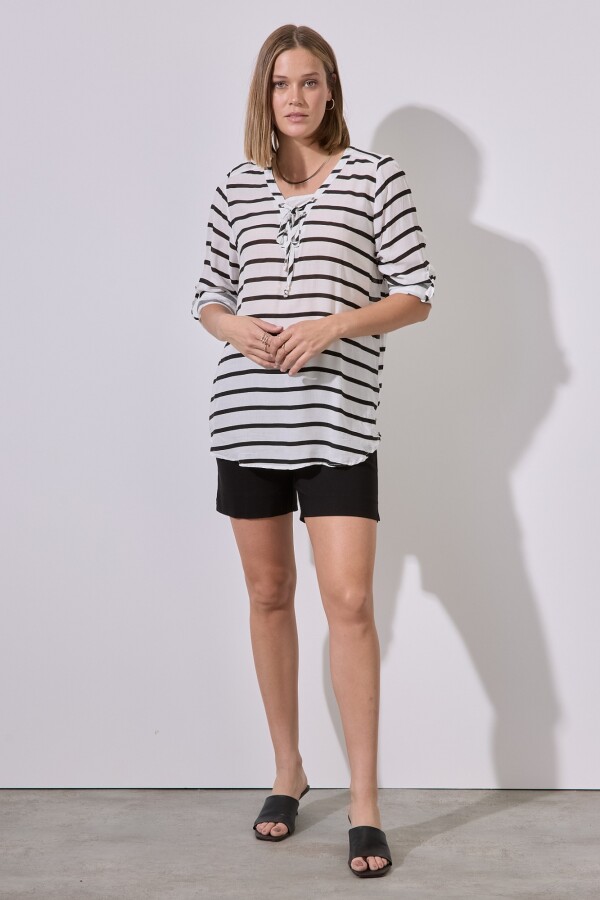 Blusa Stripes BLANCO/NEGRO