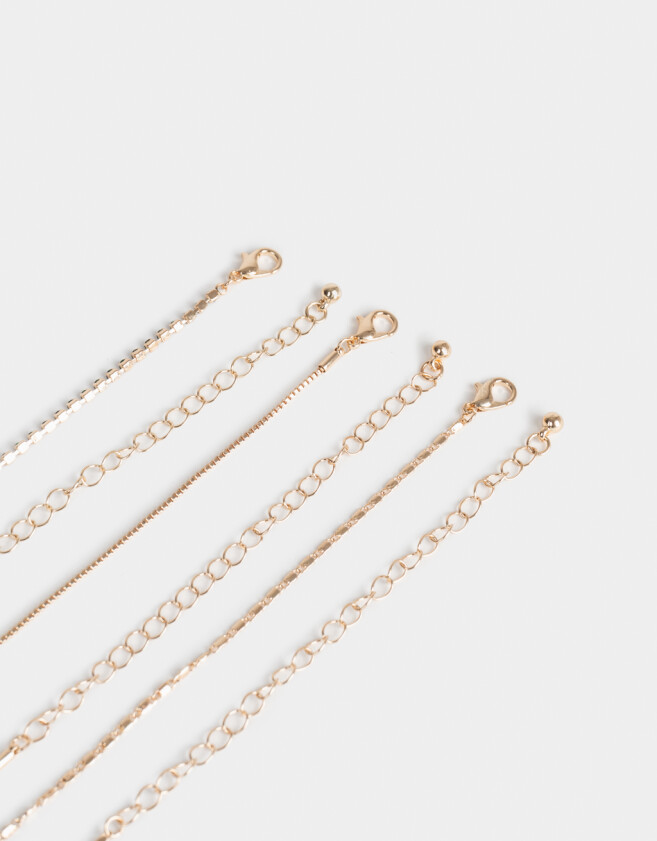 Collares Cortos Con strass Collar Corto Multicadena - Dorado