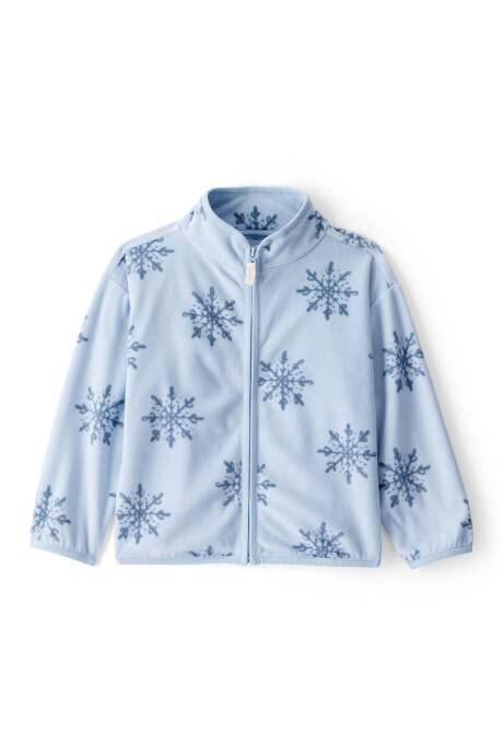 Campera de micropolar, diseño copos de nieve Sin color