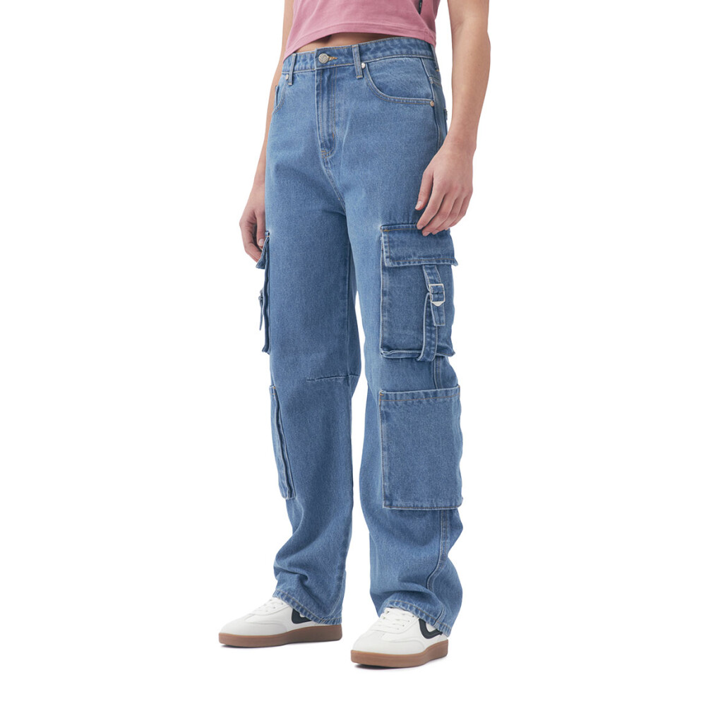 Roxy Jeans Cargo Mujer - Azul Medio Azul Medio