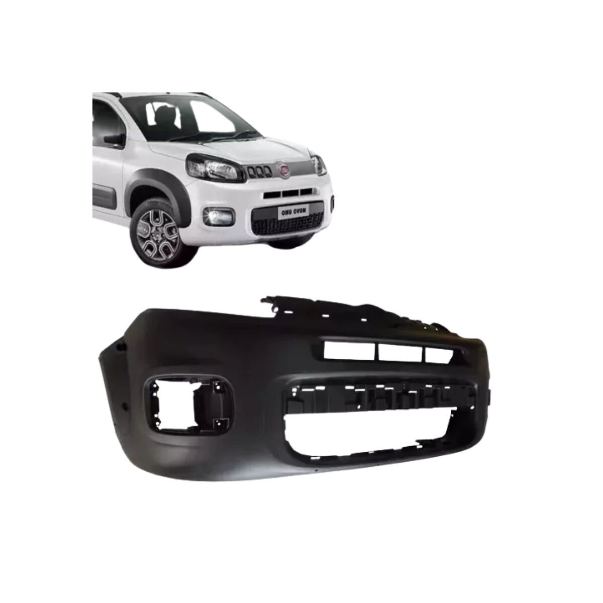 PARAGOLPE DELANTERO NEGRO LISO (CON AGUJERO PARA CAMINEROS) 