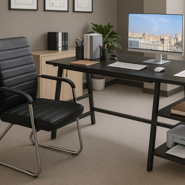 Set de Oficina Completo De Escritorio Con 2 Estantes y Silla Fija Set de Oficina Completo De Escritorio Con 2 Estantes y Silla Fija